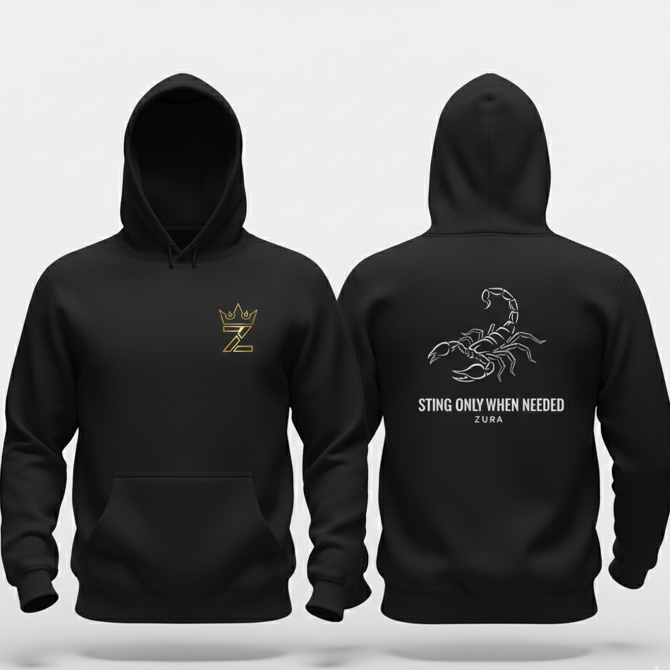 Akrep Baskılı Kapşonlu Sweatshirt Zura power